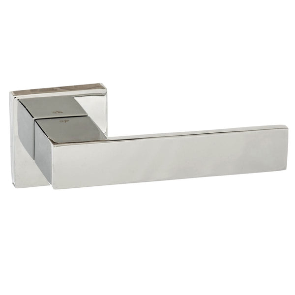 Senza Pari Panetti Lever Door Handle on Flush Square Rose - Polished Chrome - Default