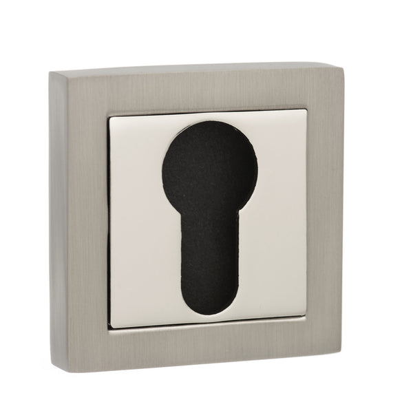 Senza Pari Euro Escutcheons on Square Rose by Atlantic Hardware