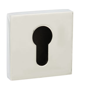 Senza Pari Euro Escutcheons on Flush Square Rose by Atlantic Hardware