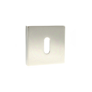 Senza Pari Key Escutcheons on Minimal Square Rose - Polished Nickel