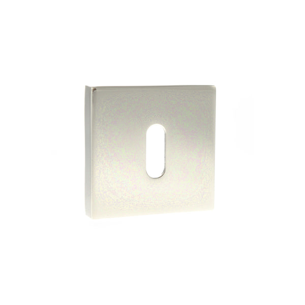 Senza Pari Key Escutcheons on Minimal Square Rose - Polished Nickel
