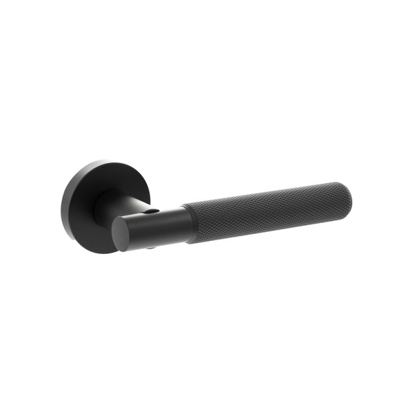 Senza Pari Rosarno Knurled Lever Door Handle on Minimal Round Rose by Atlantic Hardware
