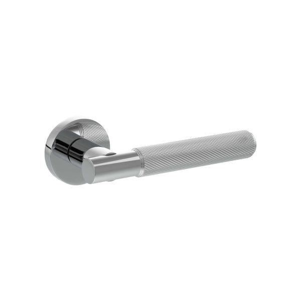 Senza Pari Rosarno Knurled Lever Door Handle on Minimal Round Rose by Atlantic Hardware