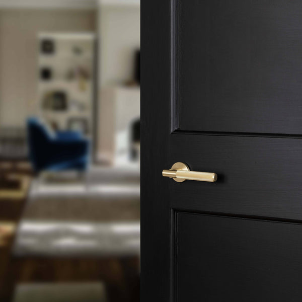 Senza Pari Rosarno Knurled Lever Door Handle on Minimal Round Rose - additional image
