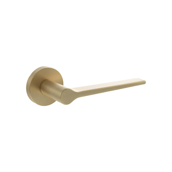 Senza Pari Laviano Lever Door Handle on Minimal Round Rose by Atlantic Hardware