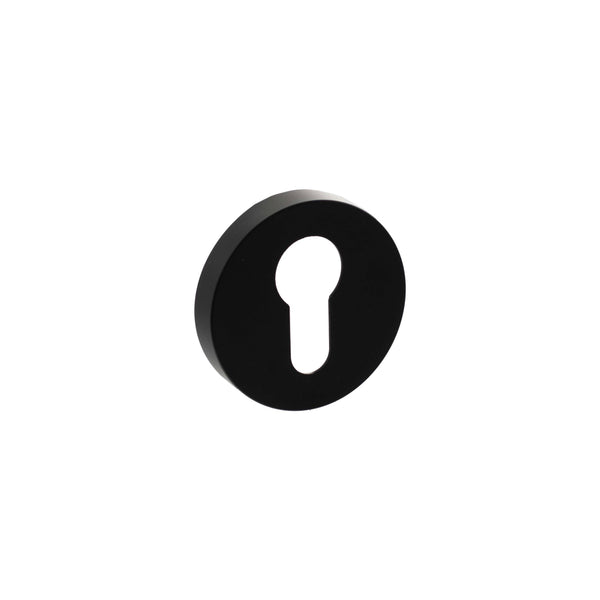Senza Pari Euro Escutcheons on Minimal Round Rose by Atlantic Hardware