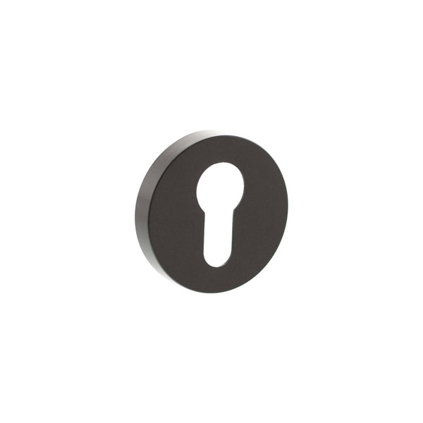 Senza Pari Euro Escutcheons on Minimal Round Rose by Atlantic Hardware