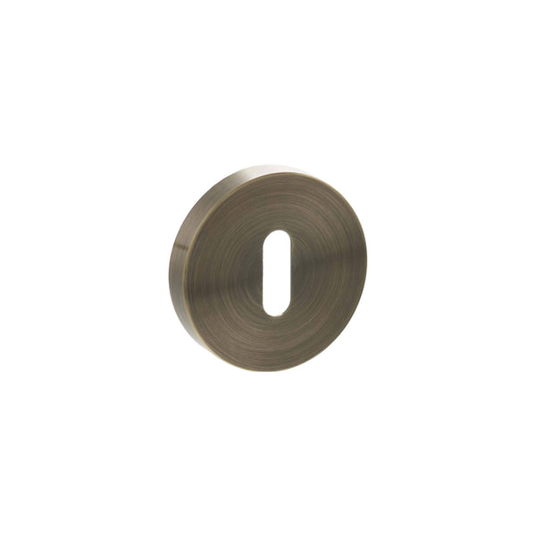 Senza Pari Key Escutcheons on Minimal Round Rose by Atlantic Hardware