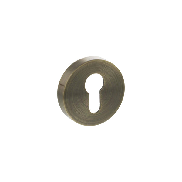 Senza Pari Euro Escutcheons on Round Rose by Atlantic Hardware