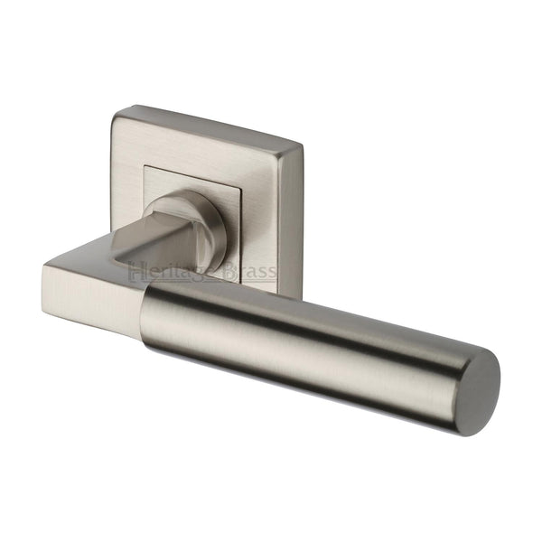 M Marcus - Heritage Brass, Bauhaus Sq Door Handle on Square Rose, Door Handles, Door Handles on Square Rose