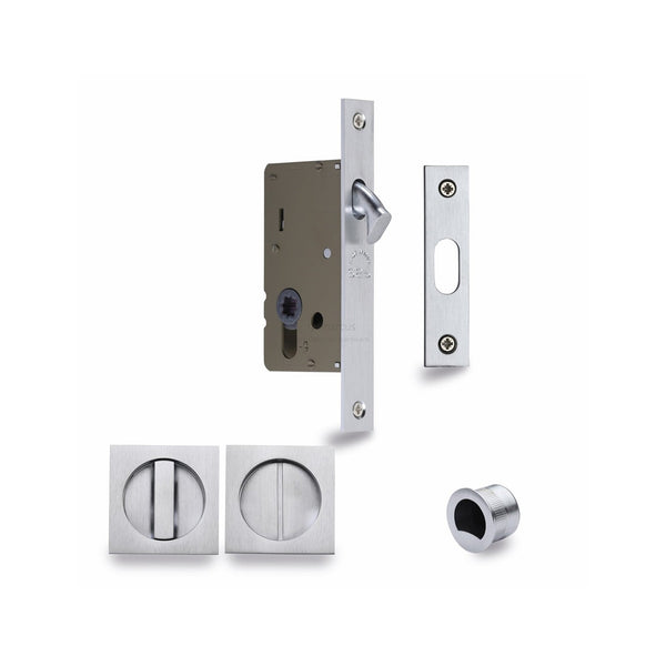 Sliding Lock with Square Privacy Turns by M Marcus - Heritage Brass