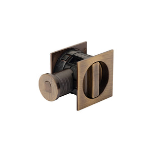 Tubular Lock with Square Privacy Turn & Release by M Marcus - Heritage Brass