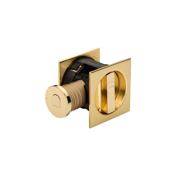 Tubular Lock with Square Privacy Turn & Release by M Marcus - Heritage Brass