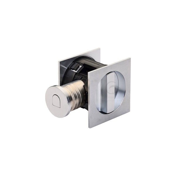 Tubular Lock with Square Privacy Turn & Release by M Marcus - Heritage Brass