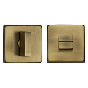 M Marcus - Heritage Brass, Square Bathroom Turn & Release - SQ4035, Escutcheons & Privacy Thumbturns, Turn & Release