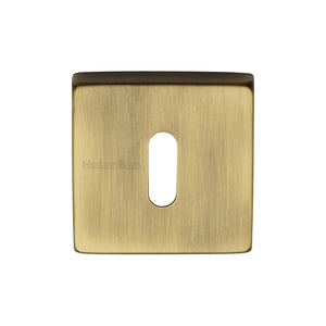 M Marcus - Heritage Brass, Standard Key Escutcheon Square - SQ5002, Escutcheons & Privacy Thumbturns, Escutcheons