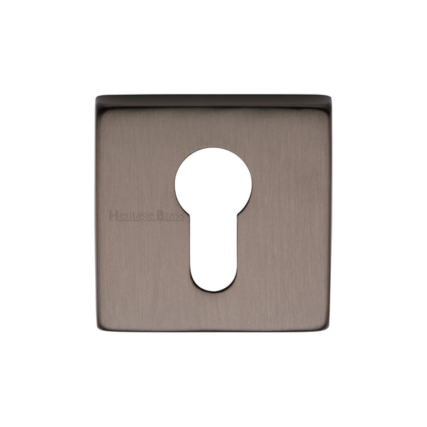 M Marcus - Heritage Brass, Euro Profile Cylinder Escutcheon Square - SQ5004, Escutcheons & Privacy Thumbturns, Escutcheons