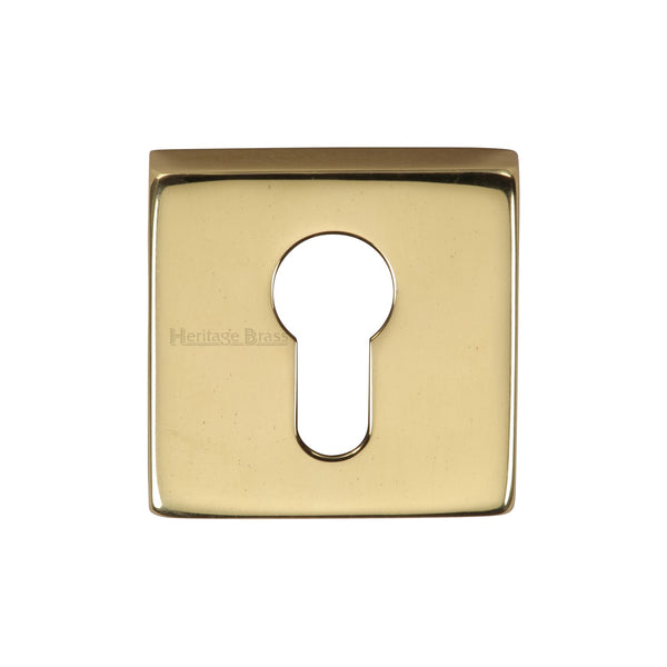 M Marcus - Heritage Brass, Euro Profile Cylinder Escutcheon Square - SQ5004, Escutcheons & Privacy Thumbturns, Escutcheons