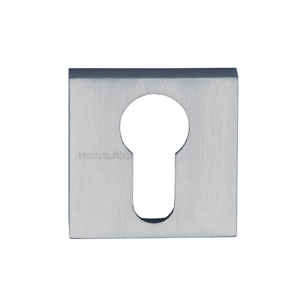 M Marcus - Heritage Brass, Euro Profile Cylinder Escutcheon Square - SQ5004, Escutcheons & Privacy Thumbturns, Escutcheons