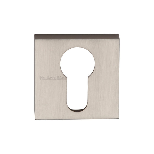 M Marcus - Heritage Brass, Euro Profile Cylinder Escutcheon Square - SQ5004, Escutcheons & Privacy Thumbturns, Escutcheons