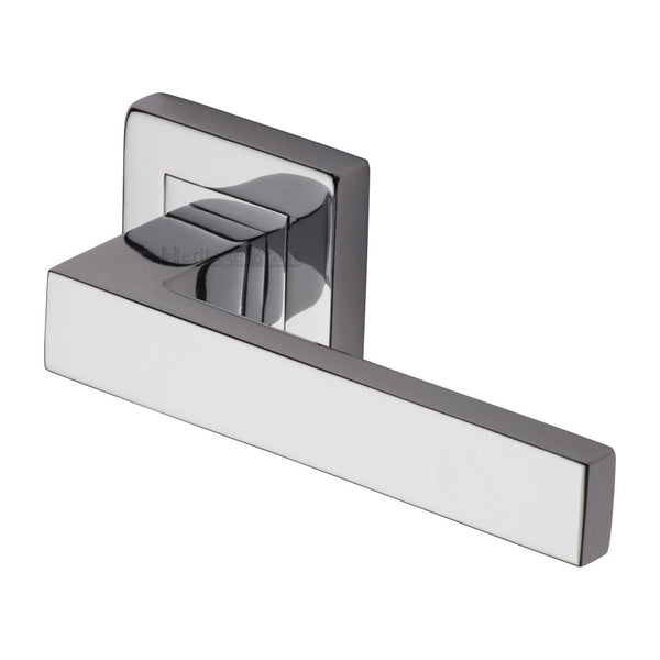 M Marcus - Heritage Brass, Delta Sq Door Handle on Square Rose, Door Handles, Door Handles on Square Rose