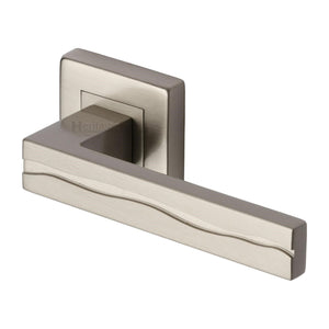 M Marcus - Heritage Brass, Amazon Sq Door Handle on Square Rose, Door Handles, Door Handles on Square Rose