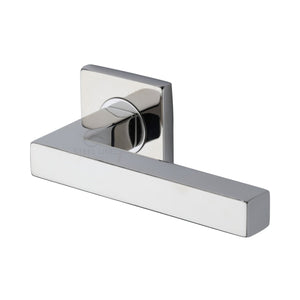 M Marcus - Heritage Brass, Square Door Handle on Square Rose, Door Handles, Door Handles on Square Rose