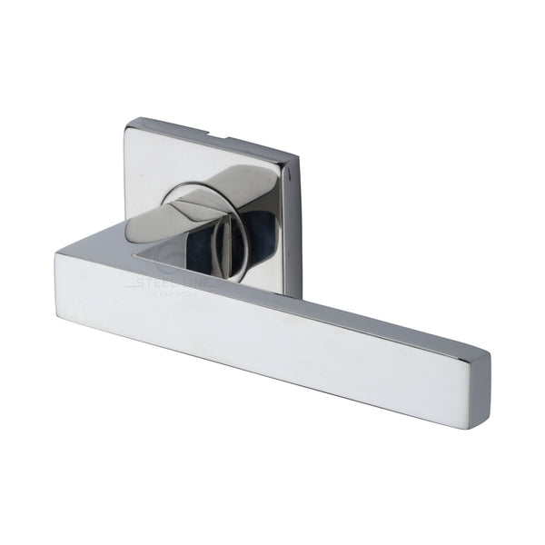 M Marcus - Heritage Brass, Latitude Door Handle on Square Rose, Door Handles, Door Handles on Square Rose