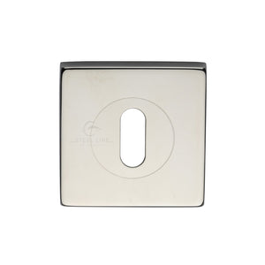 M Marcus - Heritage Brass, Steel Line Square Key Escutcheon, Escutcheons & Privacy Thumbturns, Escutcheons