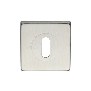 M Marcus - Heritage Brass, Steel Line Square Key Escutcheon, Escutcheons & Privacy Thumbturns, Escutcheons