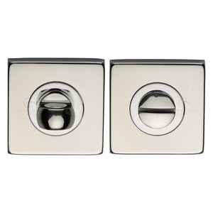 M Marcus - Heritage Brass, Steel Line Square Snib & Release, Escutcheons & Privacy Thumbturns, Turn & Release