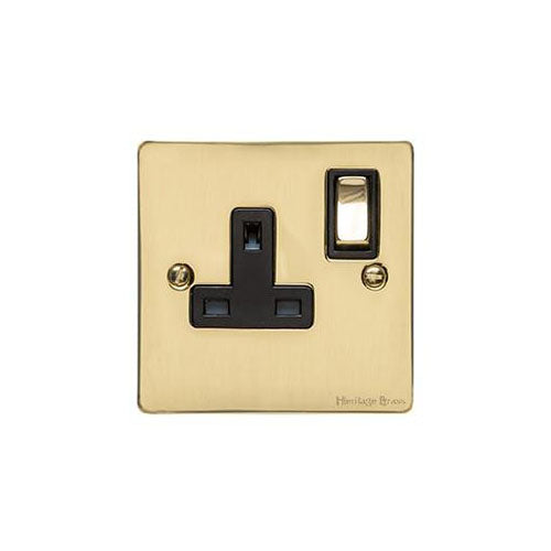 Elite Flat Plate Range Polished Brass Switches & Sockets, T01 - Single Socket (13 Amp) by Heritage Brass By M-Marcus
