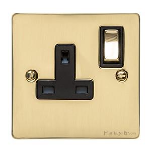 Elite Flat Plate Range - Polished Brass - Single Socket (13 Amp)