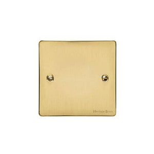 Elite Flat Plate Range Polished Brass Switches & Sockets, T01 - Single Blank Plate by Heritage Brass By M-Marcus