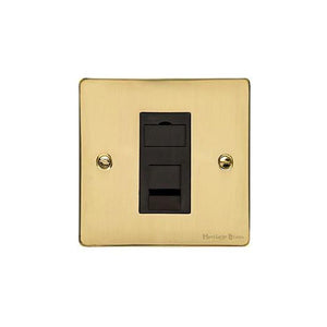 Elite Flat Plate Range Polished Brass Switches & Sockets, T01 - 1 Gang RJ45 by Heritage Brass By M-Marcus