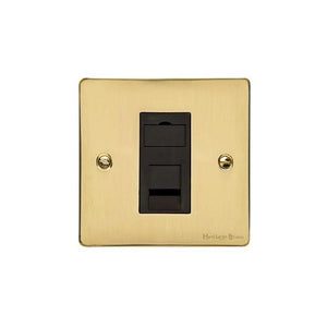 Elite Flat Plate Range Polished Brass Switches & Sockets, T01 - 1 Gang RJ45 by Heritage Brass By M-Marcus