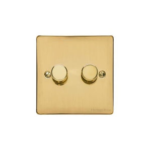 Elite Flat Plate Range Matt Bronze Switches & Sockets, T09 - 2G Multi Location Primary Dimmer by Heritage Brass By M-Marcus