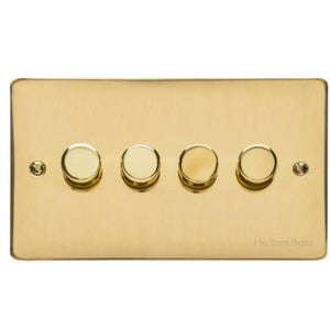 Elite Flat Plate Range Polished Brass Switches & Sockets, T01 - 4G Multi Location Secondary Dimmer by Heritage Brass By M-Marcus