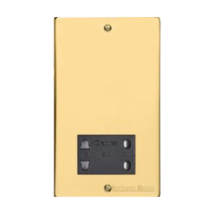 Elite Flat Plate Range Polished Brass Switches & Sockets, T01 - Shaver Socket Output Voltage 110/240V by Heritage Brass By M-Marcus
