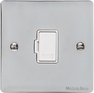 Heritage Brass Electrical, Elite Flat Plate Range - Polished Chrome - Unswitched Spur (13 Amp), Unswitched Spur (13 Amp), 13 Amp Fused Spur Units, Unswitched Spur (13 Amp)