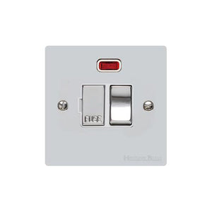 Elite Flat Plate Range Polished Chrome Switches & Sockets, T02 - Switched Spur with Neon (13 Amp) by Heritage Brass By M-Marcus