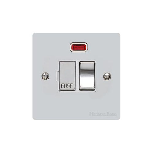 Elite Flat Plate Range Polished Chrome Switches & Sockets, T02 - Switched Spur with Neon (13 Amp) by Heritage Brass By M-Marcus
