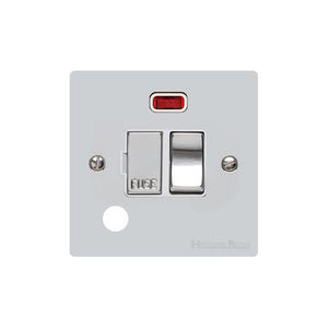 Elite Flat Plate Range Polished Chrome Switches & Sockets, T02 - Switched Spur with Neon + Cord (13 Amp) by Heritage Brass By M-Marcus