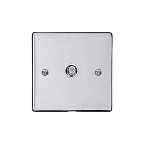 Elite Flat Plate Range Polished Chrome Switches & Sockets, T02 - 1 Gang Satellite Socket by Heritage Brass By M-Marcus