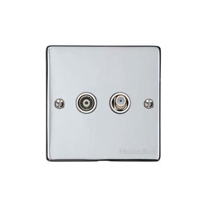 Elite Flat Plate Range Polished Chrome Switches & Sockets, T02 - TV/Satellite Socket by Heritage Brass By M-Marcus