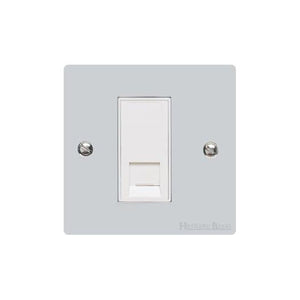 Elite Flat Plate Range Polished Chrome Switches & Sockets, T02 - 1 Gang RJ11 by Heritage Brass By M-Marcus
