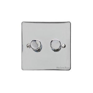 Elite Flat Plate Range Polished Chrome Switches & Sockets, T02 - 2G Multi Location Primary Dimmer by Heritage Brass By M-Marcus