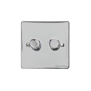 Elite Flat Plate Range Polished Chrome Switches & Sockets, T02 - 2G Multi Location Secondary Dimmer by Heritage Brass By M-Marcus