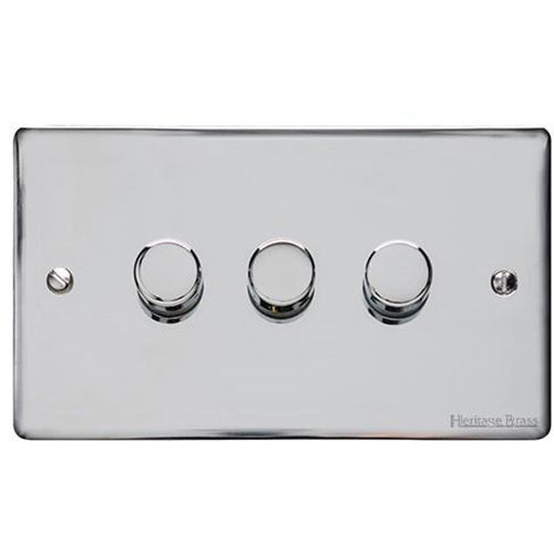 Elite Flat Plate Range Polished Chrome Switches & Sockets, T02 - 3G Multi Location Primary Dimmer by Heritage Brass By M-Marcus
