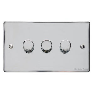 Elite Flat Plate Range Polished Chrome Switches & Sockets, T02 - 3G Multi Location Secondary Dimmer by Heritage Brass By M-Marcus